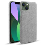 For iPhone 14 Plus 6.7 inch Solid Color Hard PC+Cloth Incomplete Coverage Design Phone Case Cover