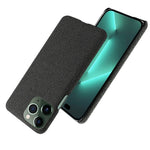 For iPhone 14 Pro 6.1 inch Protective Phone Case Solid Color Hard PC+Cloth Shockproof Phone Shell Cover