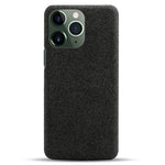 For iPhone 14 Pro 6.1 inch Protective Phone Case Solid Color Hard PC+Cloth Shockproof Phone Shell Cover