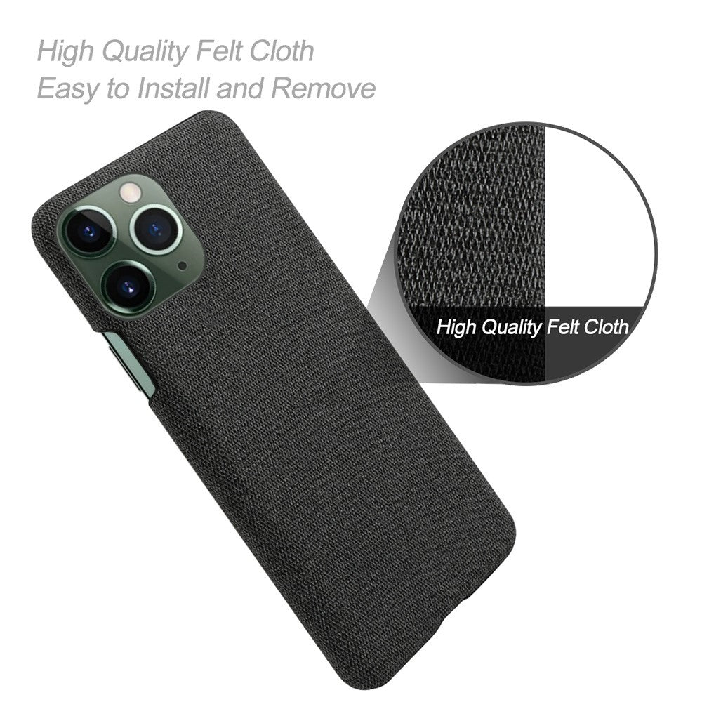 For iPhone 14 Pro 6.1 inch Protective Phone Case Solid Color Hard PC+Cloth Shockproof Phone Shell Cover