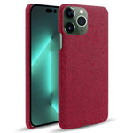 For iPhone 14 Pro 6.1 inch Protective Phone Case Solid Color Hard PC+Cloth Shockproof Phone Shell Cover