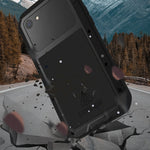 LOVE MEI for iPhone SE (2022) / SE (2020) Shockproof Splash-proof Dust-proof Phone Case with Tempered Glass Film
