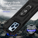 For iPhone 14 Pro 6.1 inch Hard PC + Soft TPU Rotary Kickstand Case Anti-fall Phone Cover with Slide Camera Protection Cover