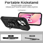 For iPhone 14 Pro 6.1 inch Hard PC + Soft TPU Rotary Kickstand Case Anti-fall Phone Cover with Slide Camera Protection Cover