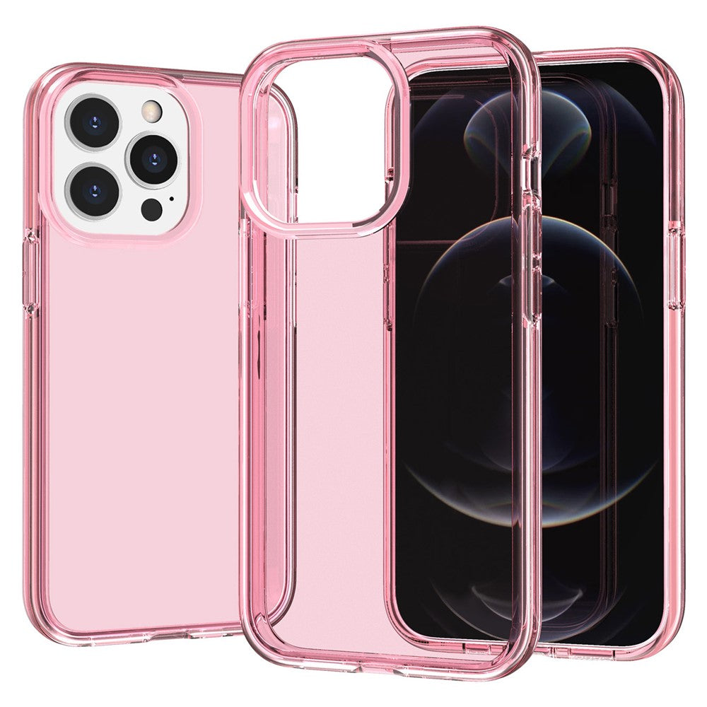 Til iPhone 14 Pro Max 6,7 tommer gennemsigtig hård PC + blød TPU cover Anti-drop beskyttende telefoncover