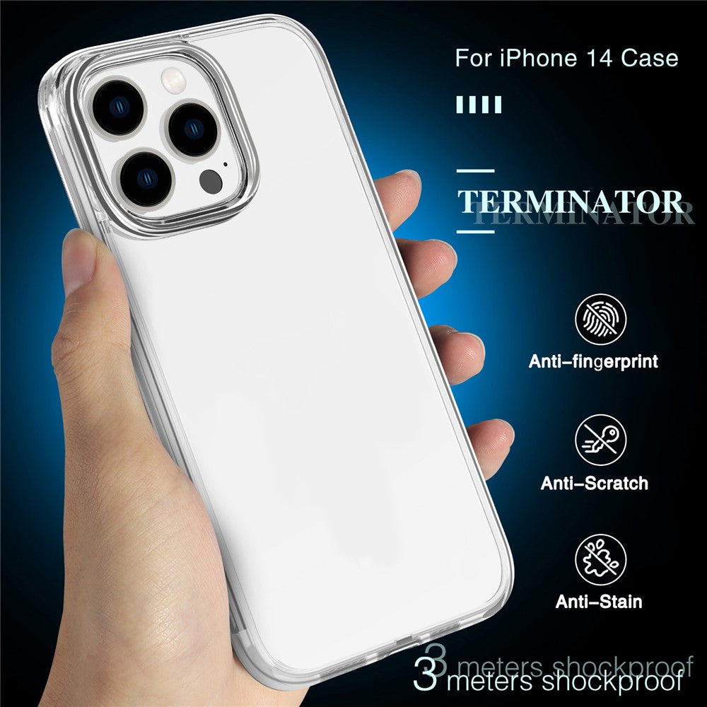 Til iPhone 14 Pro Max 6,7 tommer gennemsigtig hård PC + blød TPU cover Anti-drop beskyttende telefoncover