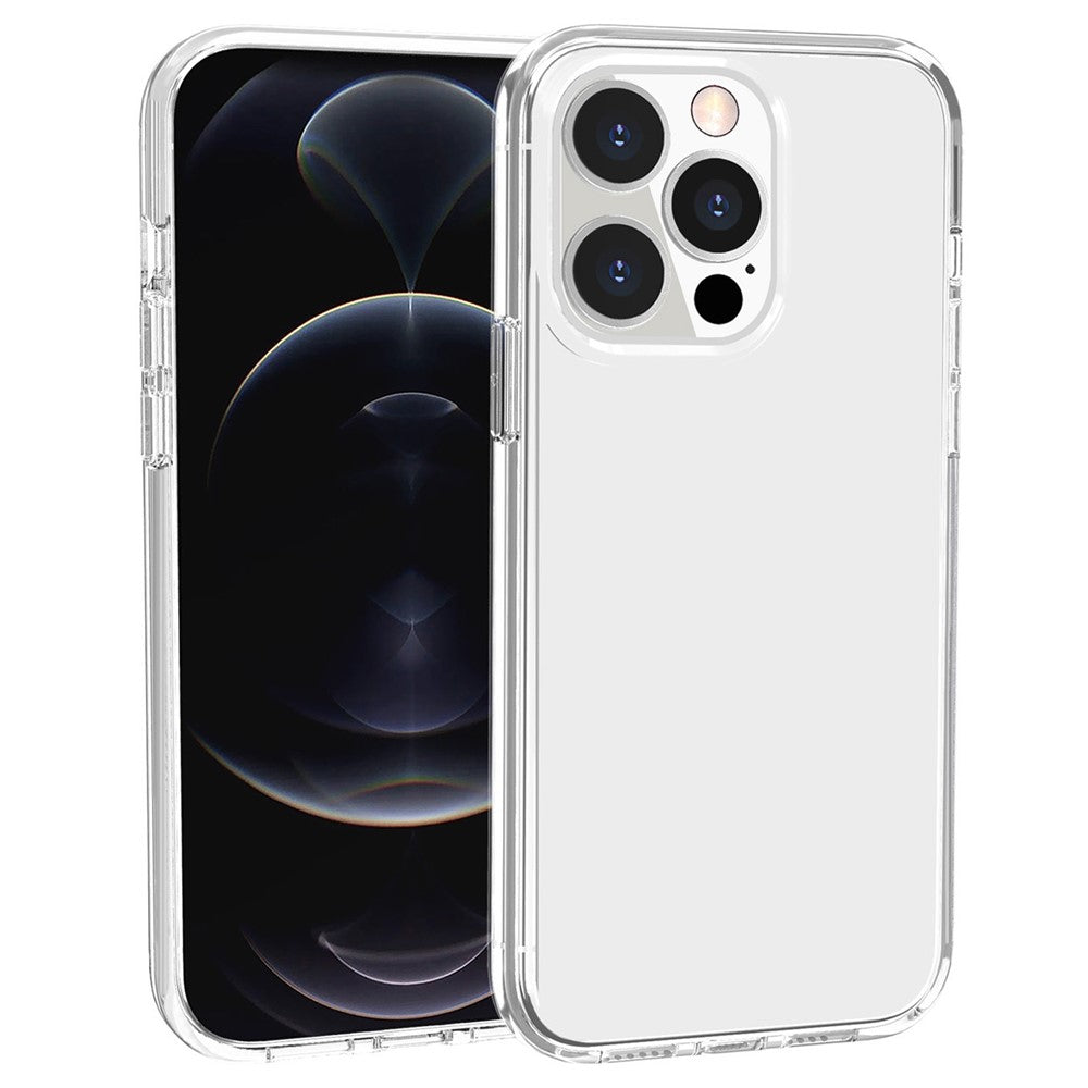 Til iPhone 14 Pro Max 6,7 tommer gennemsigtig hård PC + blød TPU cover Anti-drop beskyttende telefoncover