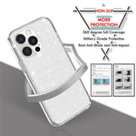 Glittery Powder Smart Phone Case for iPhone 14 Pro 6.1 inch, Anti-drop TPU Edge + PC Back Cover