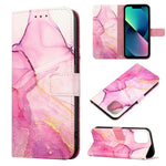 YB Pattern Printing Leather Series-5 for iPhone 14 6.1 inch PU Leather Flip Wallet Case Marble Pattern Magnetic Closure Stand Protective Phone Holster with Strap