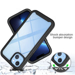 For iPhone 14 Plus 6.7 inch 3-in-1 Full Coverage Phone Case PC + TPU Protective Cover with PET Screen Protector