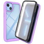 For iPhone 14 Plus 6.7 inch 3-in-1 Full Coverage Phone Case PC + TPU Protective Cover with PET Screen Protector