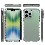For iPhone 14 Pro Max 6.7 inch 3-in-1 Hybrid PC + TPU Cell Phone Shell Cover Gradient Shockproof Case with PET Screen Protector