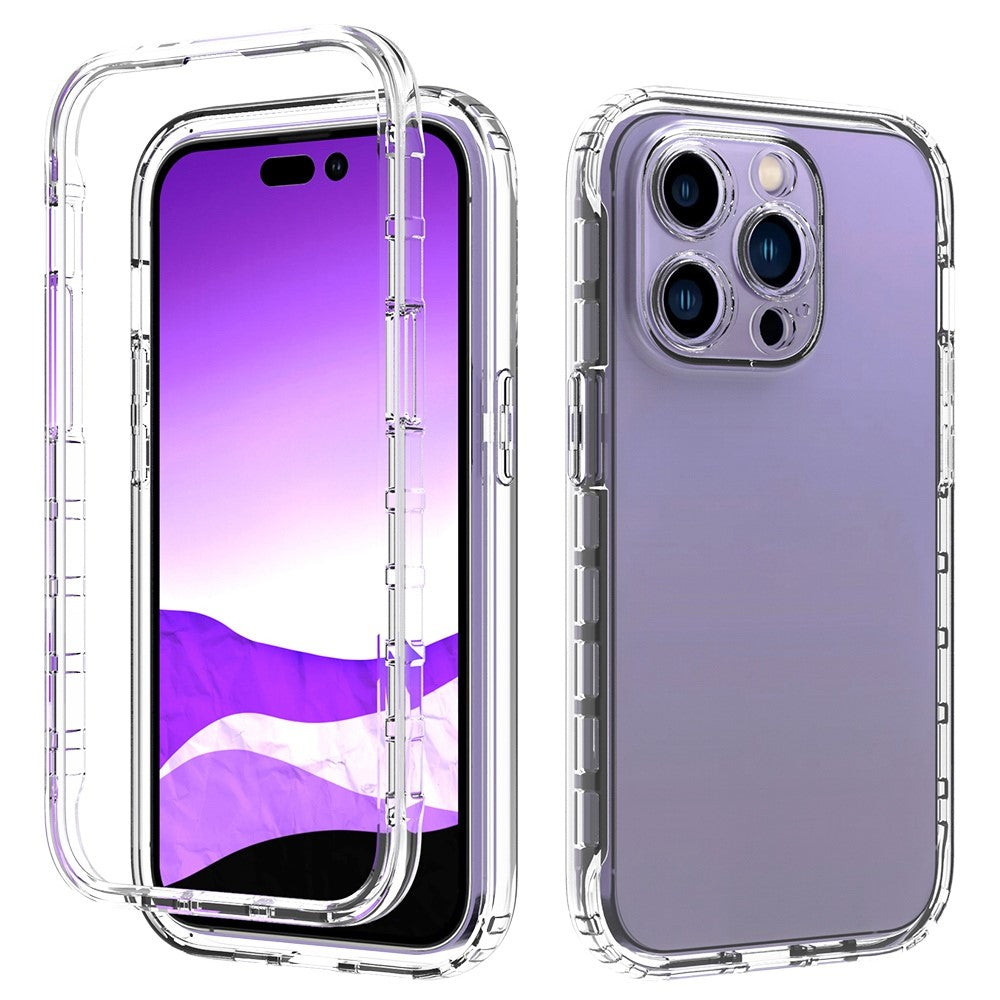 Til iPhone 14 Pro 6.1 tommer Slidstærk Stødsikker Gennemsigtig TPU + PC Hybrid Etui Gradientfarvet Mobiltelefoncover