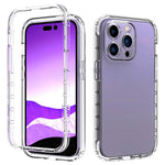 For iPhone 14 Pro 6.1 inch Wear-resistant Shockproof Transparent TPU + PC Hybrid Case Gradient Color Cell Phone Shell