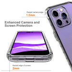 For iPhone 14 Pro 6.1 inch Wear-resistant Shockproof Transparent TPU + PC Hybrid Case Gradient Color Cell Phone Shell