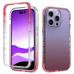 For iPhone 14 Pro 6.1 inch Wear-resistant Shockproof Transparent TPU + PC Hybrid Case Gradient Color Cell Phone Shell