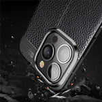For iPhone 14 Pro Max 6.7 inch Mesh Heat Dissipation Design Back Case Litchi Texture TPU Drop Protection Non-Slip Cover