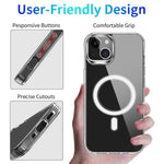 For iPhone 14 6.1 inch Wireless Charging Hard Acrylic+Soft TPU Phone Case Corner Protection High Impact Protective Clear Shell