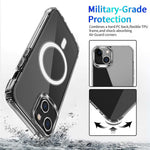 For iPhone 14 6.1 inch Wireless Charging Hard Acrylic+Soft TPU Phone Case Corner Protection High Impact Protective Clear Shell