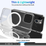 For iPhone 14 6.1 inch Wireless Charging Hard Acrylic+Soft TPU Phone Case Corner Protection High Impact Protective Clear Shell