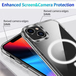 For iPhone 14 6.1 inch Wireless Charging Hard Acrylic+Soft TPU Phone Case Corner Protection High Impact Protective Clear Shell