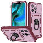 iPhone 13 Pro Max 6,7 tommer etui med kortholder, glidende kameradesign, PC+TPU-mobilcover med indbygget støtte