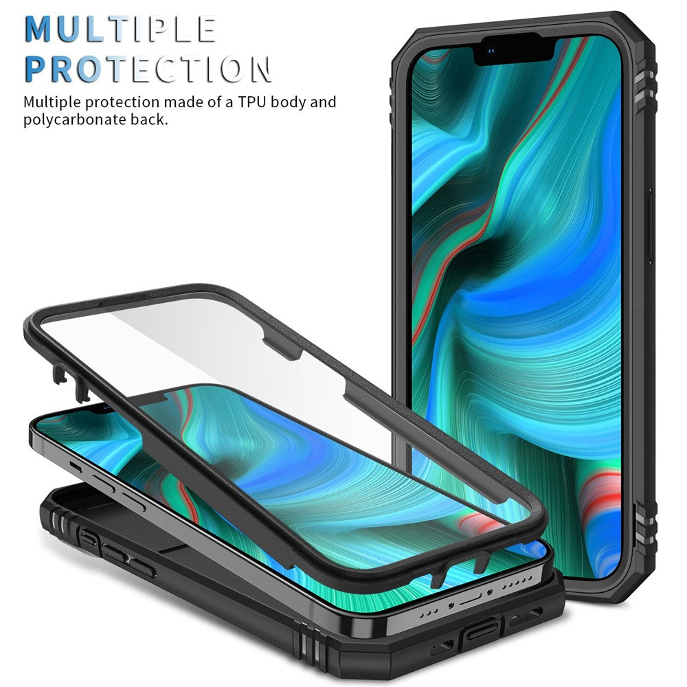 For iPhone 13 Pro Max 6.7 inch Card Clot Sliding Camera Cover Design PC+TPU Phone Case with Built-in Kickstand