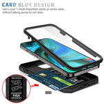 For iPhone 13 Pro Max 6.7 inch Card Clot Sliding Camera Cover Design PC+TPU Phone Case with Built-in Kickstand