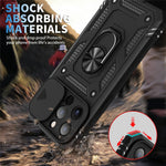 For iPhone 13 Pro Max 6.7 inch Card Clot Sliding Camera Cover Design PC+TPU Phone Case with Built-in Kickstand
