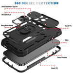 For iPhone 13 Pro Max 6.7 inch Card Clot Sliding Camera Cover Design PC+TPU Phone Case with Built-in Kickstand