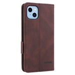 Til iPhone 14 Plus 6,7 tommer Anti-drop Stand Tegnebog Telefoncover PU Læder Hardware Design Magnetisk Lukning Cover