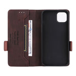 Til iPhone 14 Plus 6,7 tommer Anti-drop Stand Tegnebog Telefoncover PU Læder Hardware Design Magnetisk Lukning Cover