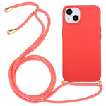 Phone Case for iPhone 14 Plus 6.7 inch, Wheat Straw + TPU Protective Smartphone Cover with Adjustable Lanyard
