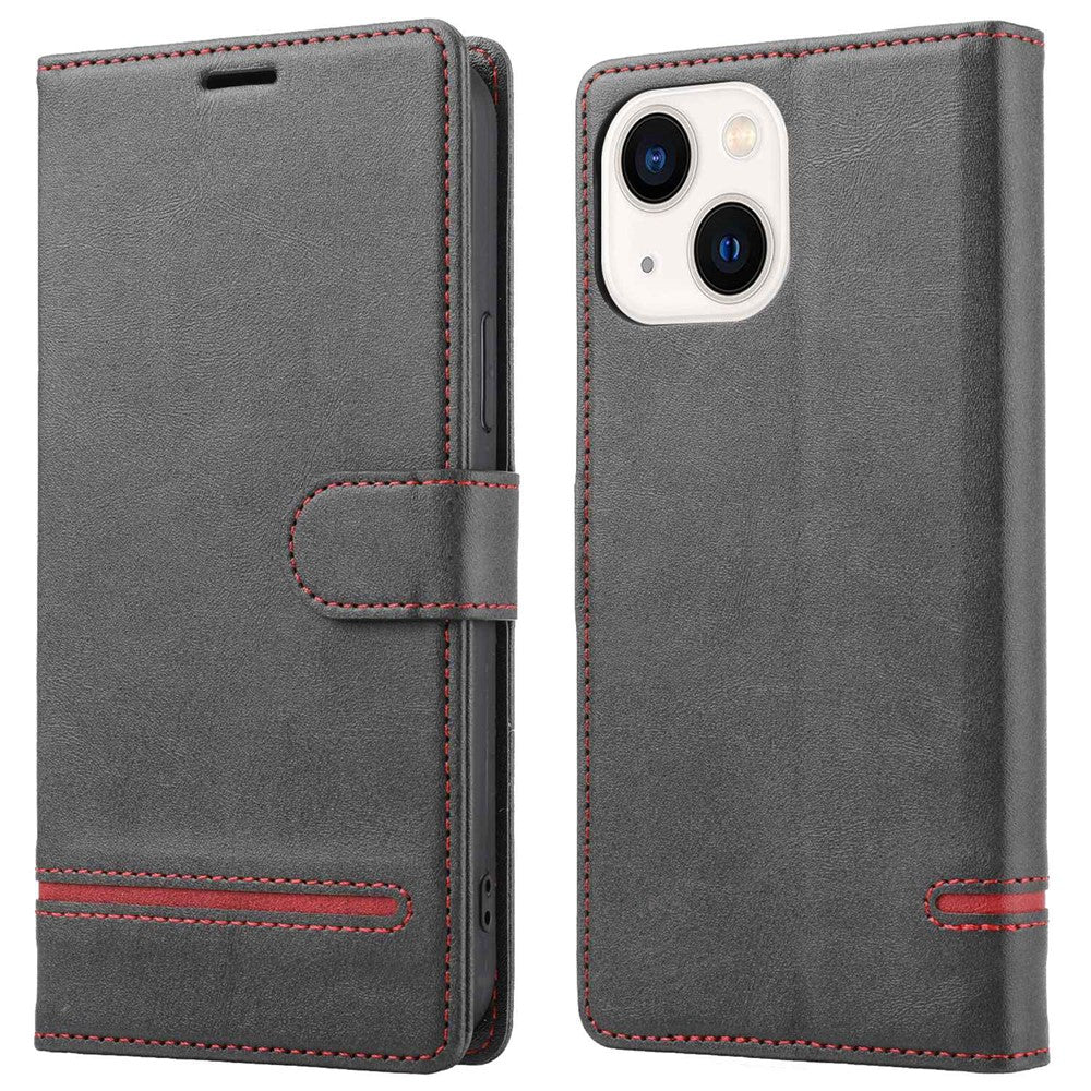 Til iPhone 14 6,1 tommer Slidstærkt telefoncover Stødsikkert flip-læderetui med kortholder og magnetisk lukkemekanisme