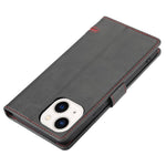 For iPhone 14 6.1 inch Anti-wear Phone Cover Shockproof Splicing Flip Leather Case Wallet Stand with Magnetic Closing Clasp