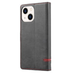 For iPhone 14 6.1 inch Anti-wear Phone Cover Shockproof Splicing Flip Leather Case Wallet Stand with Magnetic Closing Clasp