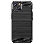 Protective Case for iPhone 14 6.1 inch Brushed Carbon Fiber Texture TPU Cover Anti-Drop Cell Phone Case