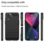 Protective Case for iPhone 14 6.1 inch Brushed Carbon Fiber Texture TPU Cover Anti-Drop Cell Phone Case