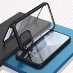 For iPhone 14 Pro Max Anti-scratch HD Clear Phone Case Detachable 2-in-1 Double-sided Tempered Glass Phone Cover