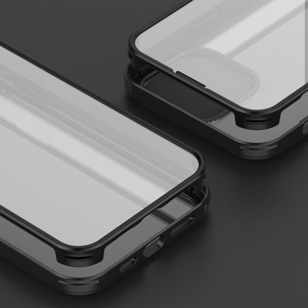 For iPhone 14 Pro Max Anti-scratch HD Clear Phone Case Detachable 2-in-1 Double-sided Tempered Glass Phone Cover