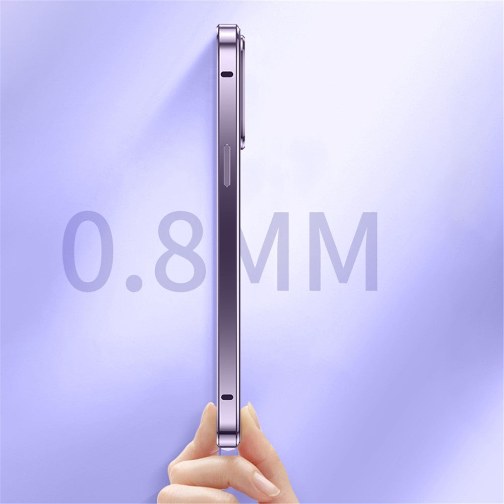 For iPhone 14 Pro Shockproof Case Full Protection Phone Cover Metal + Tempered Glass Magnetic Case with Self-Locking Buckle