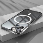 Anti-Drop Magnetic Case for iPhone 14 Protective Slim Cover PC + Metal Matte Phone Case with Integrated Lens Cover