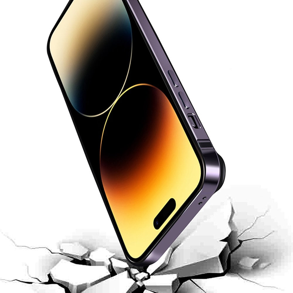 For iPhone 14 Pro Scratch-proof Phone Case Soft TPU Metal Frame Detachable Case Ultra Slim Protective Cover