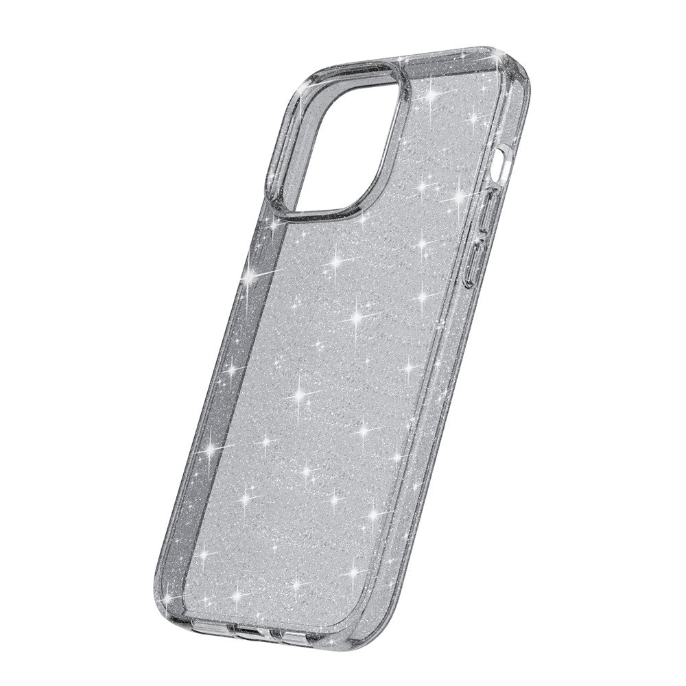 For iPhone 15 Pro Sparkly Glitter Anti-Scratch Case Hard PC + Soft TPU Phone Cover