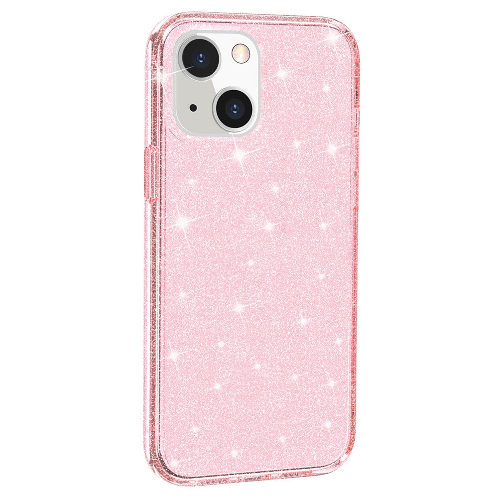 For iPhone 15 Plus Sparkly Glitter Protective Case Shockproof Hard PC + Soft TPU Phone Cover