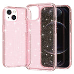 Til iPhone 15 Stødsikkert beskyttelsescover med glitter Hårdt PC + blødt TPU telefoncover