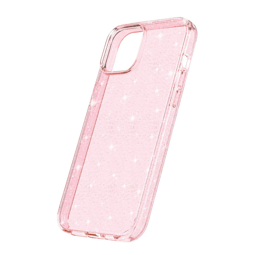 Til iPhone 15 Stødsikkert beskyttelsescover med glitter Hårdt PC + blødt TPU telefoncover