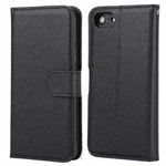 For iPhone 7/8/SE (2020)/SE (2022) Cross Texture Leather Cover + Detachable TPU Back Phone Flip Case