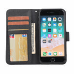 For iPhone 7/8/SE (2020)/SE (2022) Cross Texture Leather Cover + Detachable TPU Back Phone Flip Case