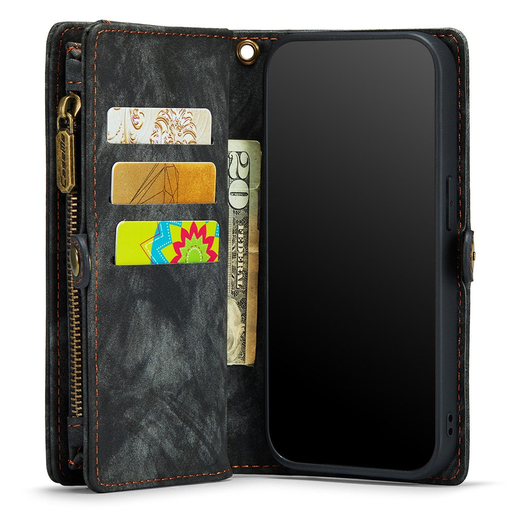 CASEME Vintage PU Leather Case for iPhone 8 Plus / 7 Plus, 008 Series 2-in-1 PC Multi-slot Wallet Phone Case